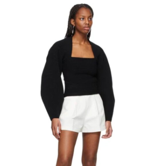 Alexander Wang Black Ribbed Shrug Pullover Sweater *Damaged - Picture 1 of 7